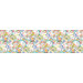 Floral pattern featuring multi-colored flowers and circular motifs on a light background.