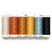 The Tabletop Banner Club thread set, a set of six spools organized in color value order, isolated on a white background.