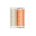 Two spools of thread in cream and peach, isolated on a white background.