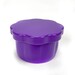 The purple Gypsy Quilter Magnetic Pin Cup closed with the lid on top, isolated on a white background.