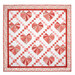 The completed Foundation Paper Piecing Heart & Lattice Quilt, isolated on a white background