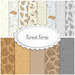 A collage of the fabrics included in the Forest Ferns FQ set.