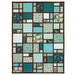 The completed Views Quilt, colored in icy teal, aqua, green, white, and brown flannel fabrics from the Woodland Woolies collection, isolated on a white background.