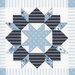 An 8x8 swatch of one of the flowers made of quilting stars, showcasing detail and scale.