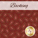 Red patterned fabric with paisleys on a dark red background, labeled Backing.