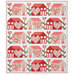 The completed Love Blooms at Home Quilt, colored in white, pink, and red fabrics from Moda's Love Blooms collection, isolated on a white background.