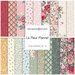 A stacked collage of the floral fabrics included in the La Fleur Flannel FQ Set.