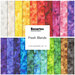 A collage of fabrics included in the Fresh Blends collection featuring colorful hues in brushstrokes.