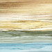Multicolor fabric with a watercolor ombre effect in yellow, green, blue, red, and orange.