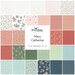a collage grid of pink, blue, green, and white fabrics with a riley blake tag in the center.