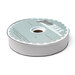 Spool of silver bias tape isolated on a white background