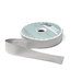 A spool of silver ribbon with a portion unspoiled isolated on a white background.