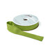 A spool of green ribbon with a portion unspoiled isolated on a white background.