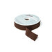 A spool of brown ribbon with a portion unspoiled isolated on a white background.