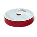 Spool of scarlet red bias tape isolated on a white background