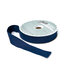 A spool of dark blue ribbon with a portion unspoiled isolated on a white background.