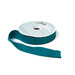 A spool of turquoise ribbon with a portion unspoiled isolated on a white background.