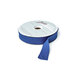 A spool of blue ribbon with a portion unspoiled isolated on a white background.