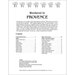 A printed document titled Weekend in Provence featuring a floral border and table of contents.