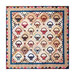 Colorful quilt featuring basket patterns arranged in a diamond layout with a border design.