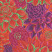 A vibrant pattern of various succulents and roses in shades of red, purple, and green.