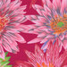 Floral pattern featuring large pink and orange water lilies against a deep pink background.