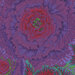 Purple floral pattern with intricate details, featuring vibrant green and red accents.