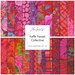 A collection of 20 vibrant fat quarters featuring red and pink patterns by Kaffe Fassett.