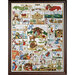 Colorful cross stitch featuring scenes of the nativity and letters of the alphabet arranged in a grid.