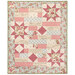 The completed Comfort of Psalms Quilt Kit colored in vintage pink, blue, cream, and green fabrics from the Just Rosy collection, isolated on a white background.