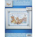 A framed cross-stitch featuring woodland animals and the text Children are a gift from the Heavens.