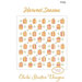 Pattern design titled Harvest Season featuring colorful pumpkins and geometric shapes on a white background.