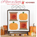 A collage of the November pumpkin and leaf project with the finished wall hanging on a metal craft stand and bordered by coordinating decor.