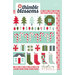 Colorful quilt pattern featuring Christmas trees, candy canes, gifts, and stockings on a pastel background.