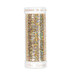 A spool of gold metallic thread with rainbow shimmer isolated on a white background