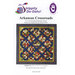 Cover of a quilting pattern titled Arkansas Crossroads, featuring a colorful quilt design with sizing details