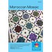 The front of the Moroccan Mosaic pattern, showing a close up on the mosaic quilt on a blue background.