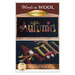 The front of the Shabby Fabrics pattern for Words in Wool September, showing a black wool mat with the word 