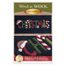 The front of the Shabby Fabrics pattern for Words in Wool December, showing a black wool mat with the word 