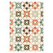 Faux patchwork stars with different patterns on a multicolored background.