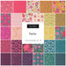 Collage of fabrics in the Parlor Fat Quarter Set featuring various designs in vibrant colors