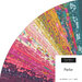 Fanned collage of fabrics in the Parlor Jelly Roll featuring various designs in vibrant colors