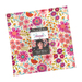 A square fabric bundle featuring colorful floral patterns, labeled Parlor by Moda.