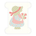 Digital mockup of the sunbonnet themed binding holder, isolated on a white background.