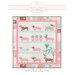 Colorful quilt design featuring playful dogs, floral patterns, and whimsical elements.