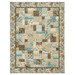 The completed Easy As ABC - Nature's Landscapes quilt colored in tan, brown, and blue nature fabrics, isolated on a white background.