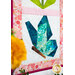 A close up on the bottom butterfly, demonstrating fabric, piecing, border, and binding details.
