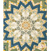 Close up of the table topper featuring floral patterns and bees, with a starburst arrangement.