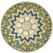 The Bees Knees table topper featuring a starburst pattern of bee motifs and floral designs.