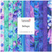 Colorful fabric bundle featuring 12 fat quarters in shades of blue and green with floral patterns.